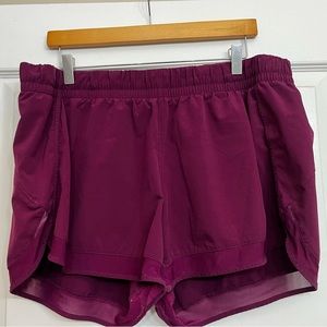 Athleta Mesh Run Racer Shorts Burgundy sz XL Fair condition